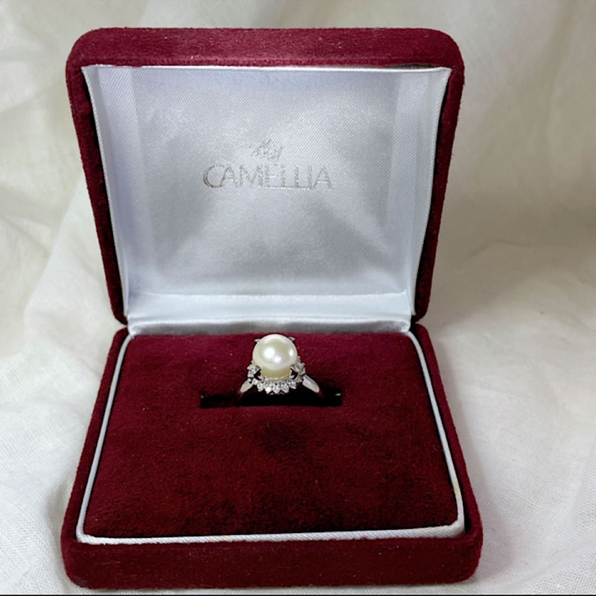 CAMELLIA PT850 真珠ダイヤモンドリング 本真珠 | noonanwaste.com