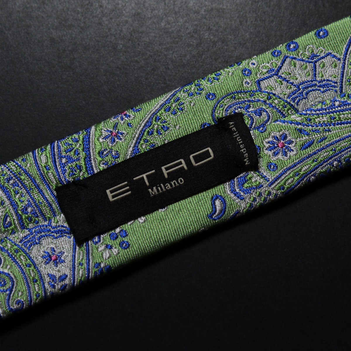 9579*ETRO Etro * high class necktie * regular price 27,500 jpy *.. width 8.*peiz Lee weave pattern light green * Italy made silk 100%* new goods 