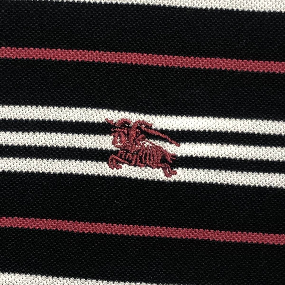 即決 BURBERRY サイズ3 バーバリー BLACKLABEL 半袖 メンズ 黒 赤