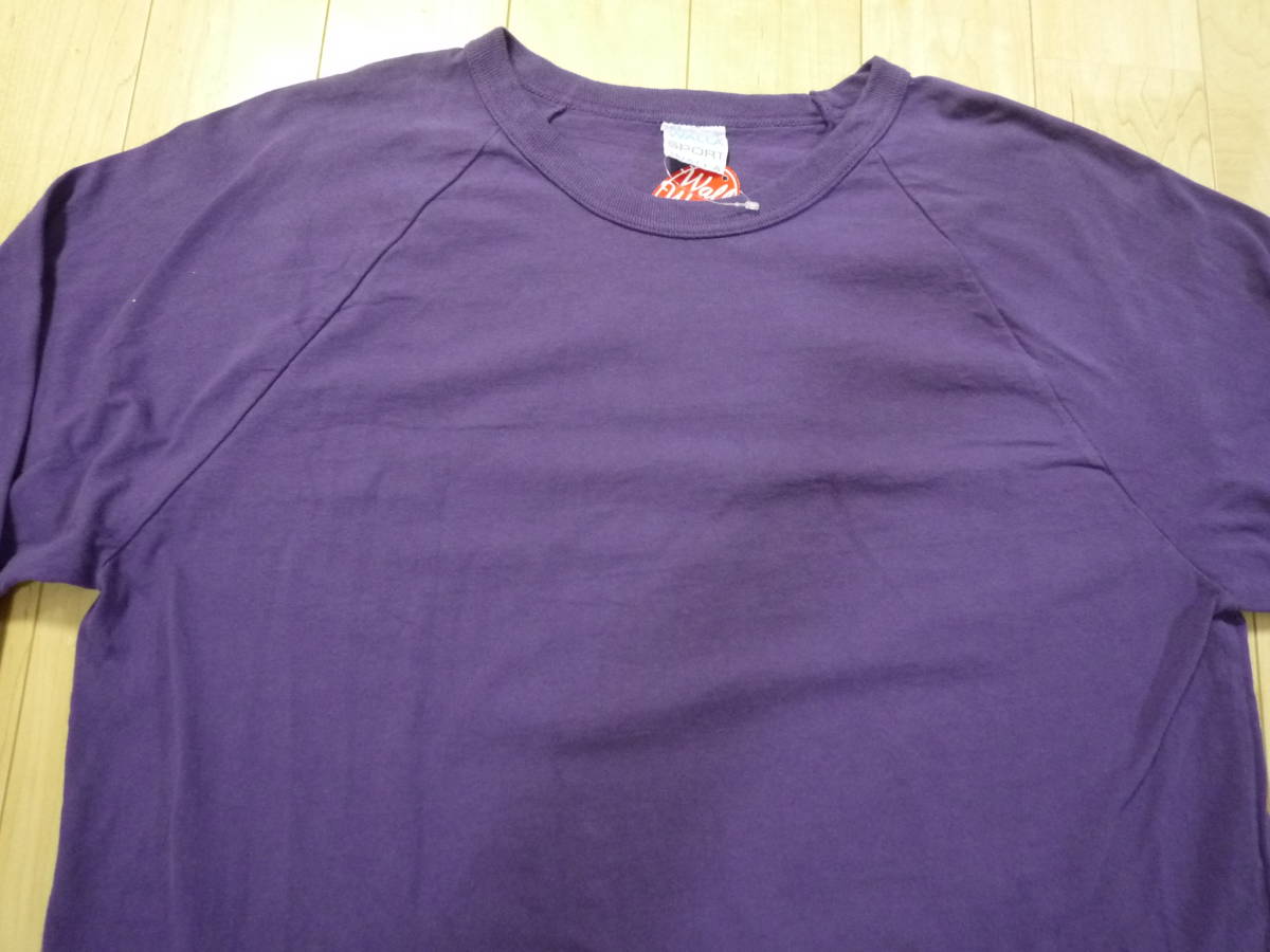 【新品】WALLA WALLA SPORT（ワラワラスポーツ）ベースボールTシャツ・長袖Tシャツ・ラグランスリーブ☆アメリカ製☆紫色パープル☆XL_画像2