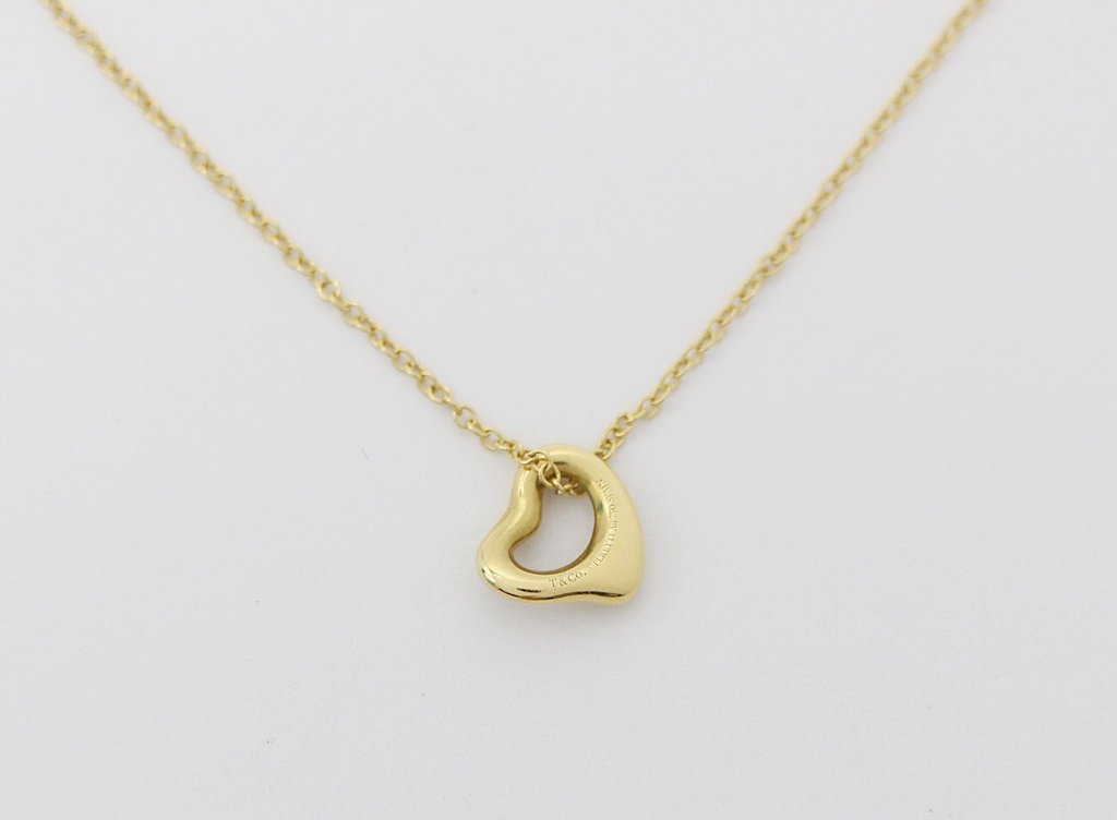 TIFFANY&Co. ティファニー オープンハート ネックレス イエロー