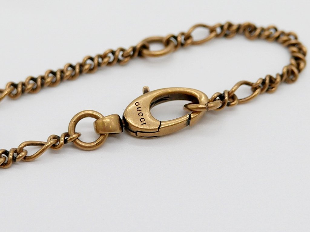 ☆ 【美品】 GUCCI ライオン ゴールドネックレス ラインストーン