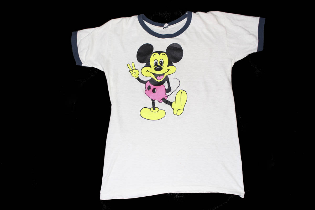 VINTAGE 80’S MICKEY MOUSE RINGER TEE ミッキー リンガーTシャツ レアミッキー_画像1