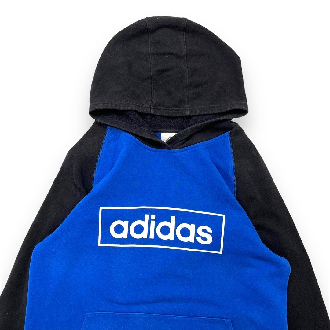 アディダス パーカー ブルー adidas 古着 メンズ XL ラグラン スポーツ_画像2