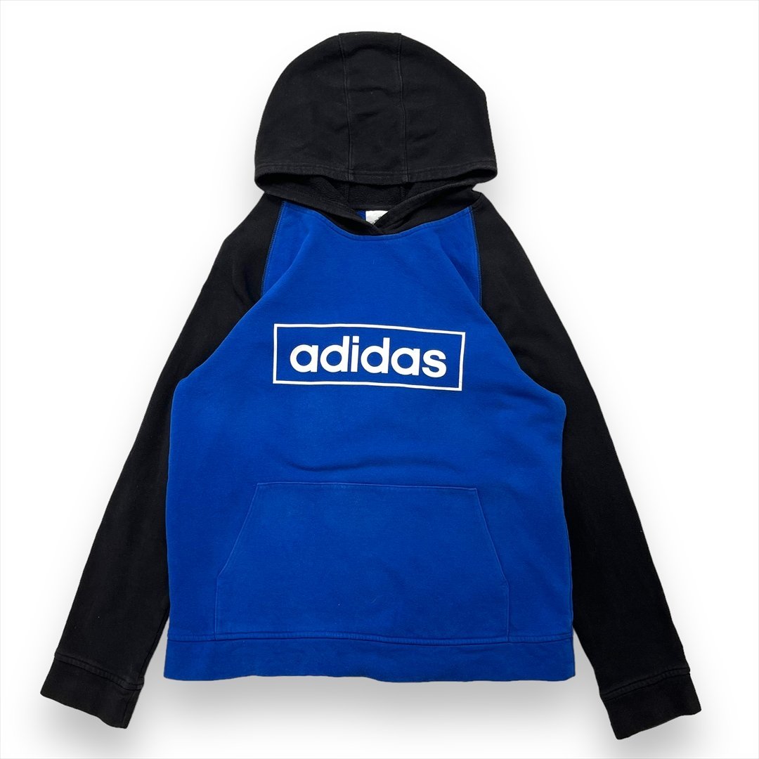 アディダス パーカー ブルー adidas 古着 メンズ XL ラグラン スポーツ_画像1