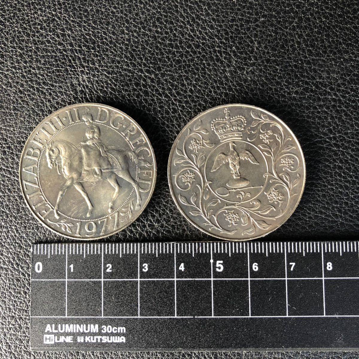 イギリス エリザベス女王コインまとめ 1977年25ペンス白銅貨2枚など 7枚
