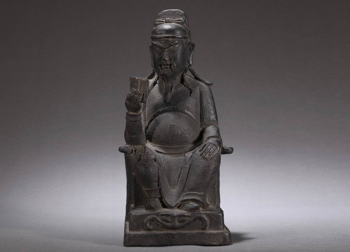 M◇明神◇極上珍品・中国・時代物・銅金彫・地藏座像・金水厚重・旧蔵