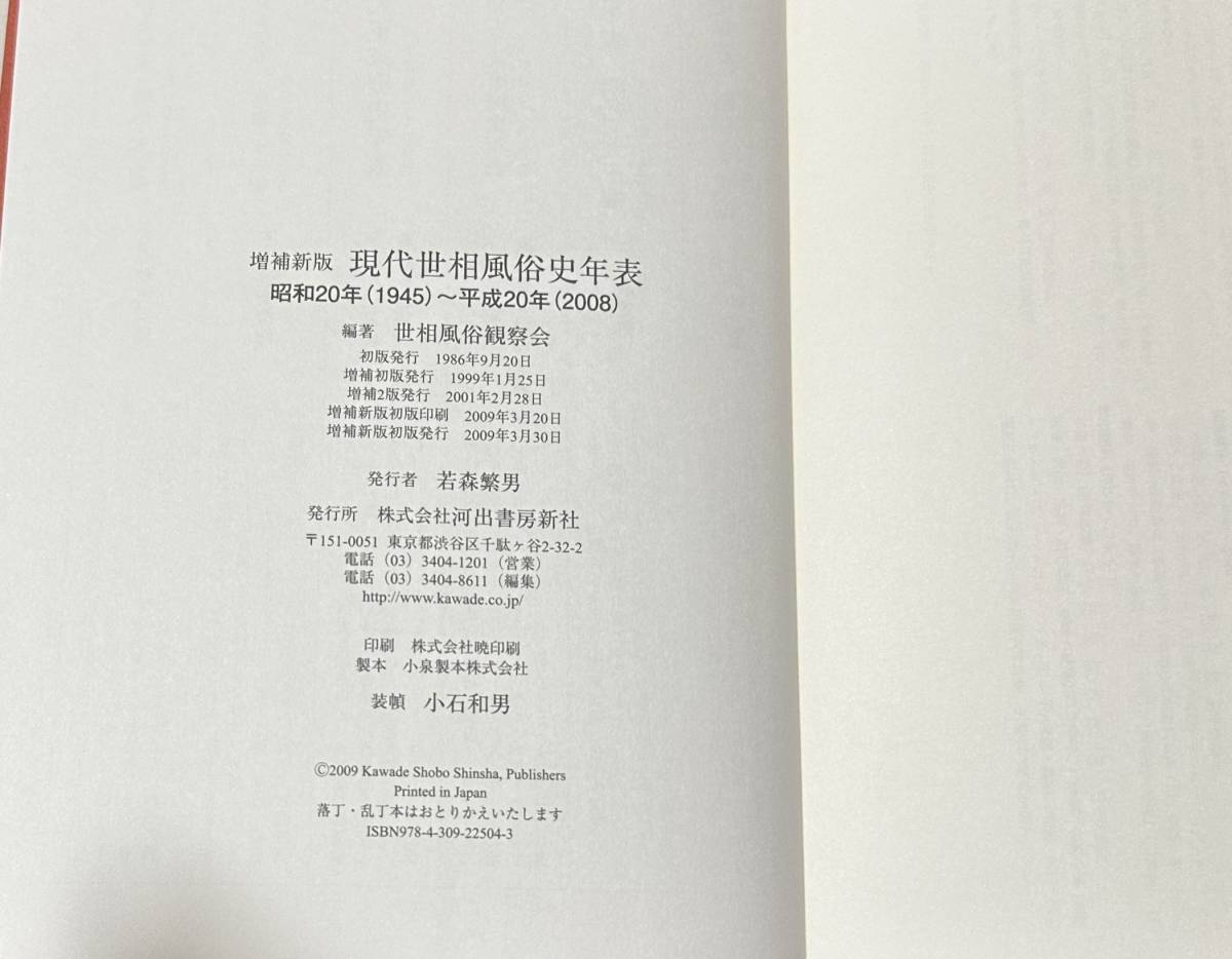 本 「 現代世相風俗史年表 」 1945-2008 世相風俗観察会 全面改訂・増補 単行 本 書籍 6270円_画像3