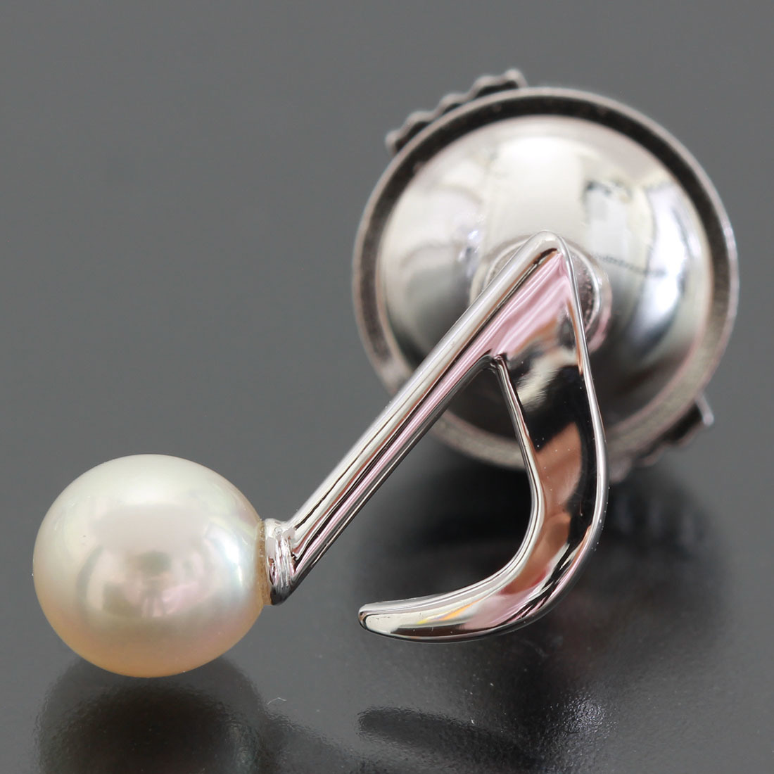 人気が高い TASAKI タサキ 音符モチーフ X0003 K18WG パール ピン