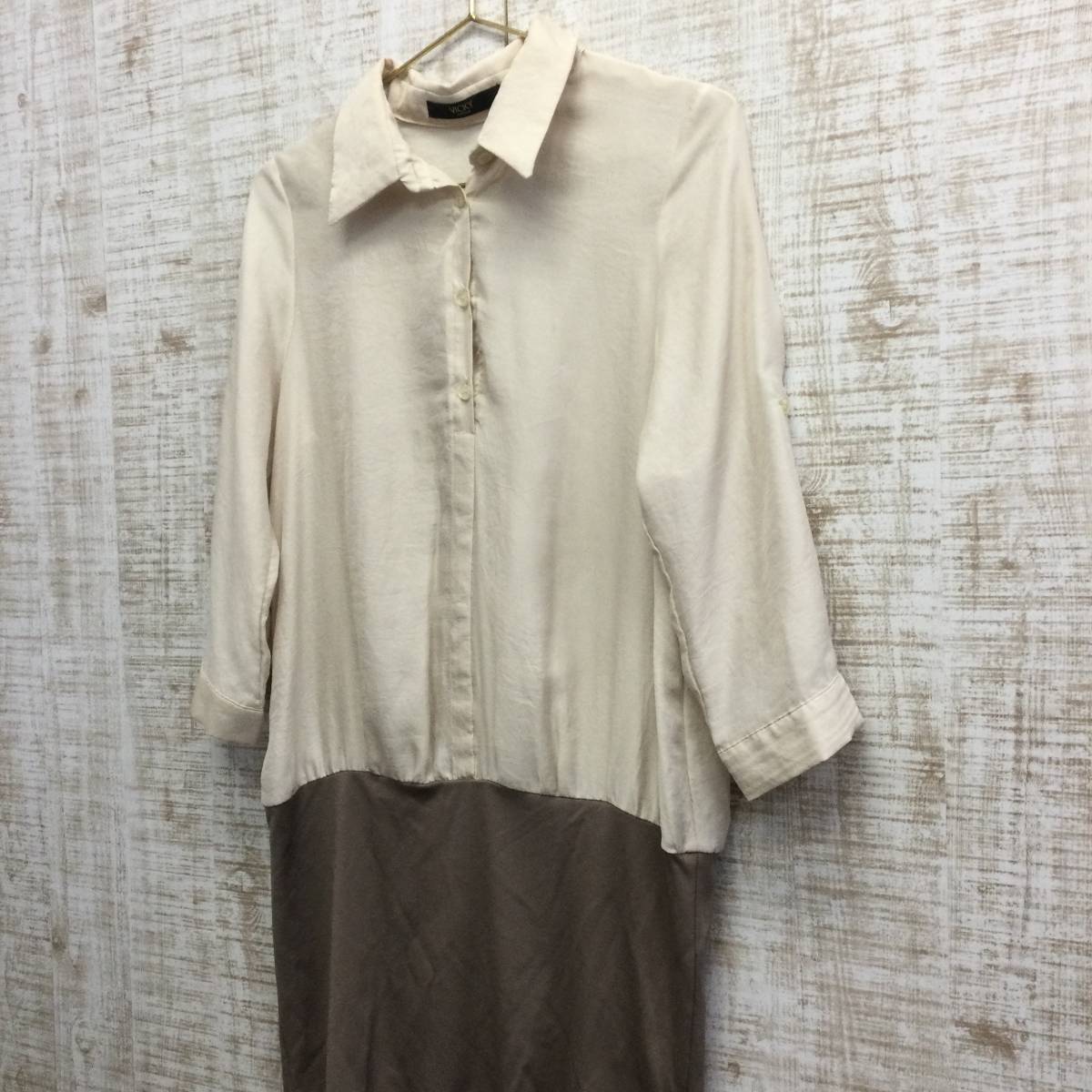 M44*VICKY | Vicky satin cloth One-piece used beige group size 2