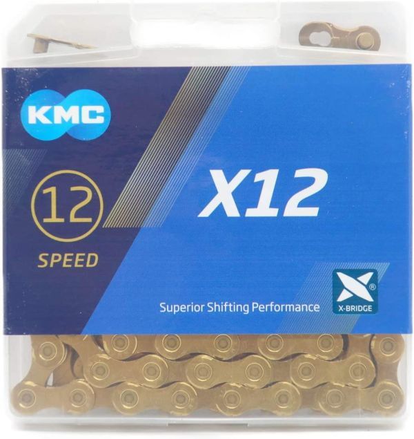 KMC ケイエムシー X12 チェーン 12速 12S 12スピード 12speed 用 126Links ゴールド 自転車_画像1