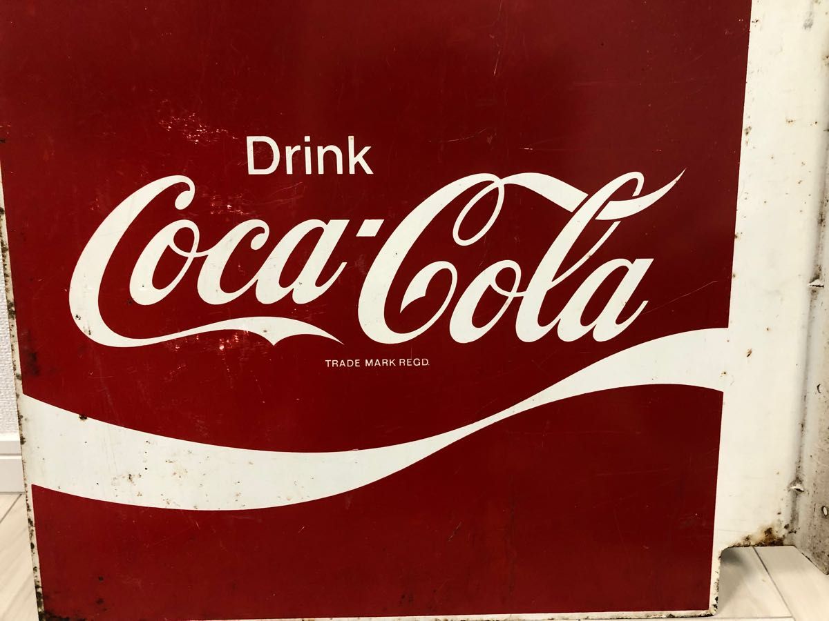 昭和レトロ コカコーラ ホーロー看板 Coca-Cola 当時物 琺瑯看板 Coca Cola ヴィンテージ　アメカジ　レトロ　
