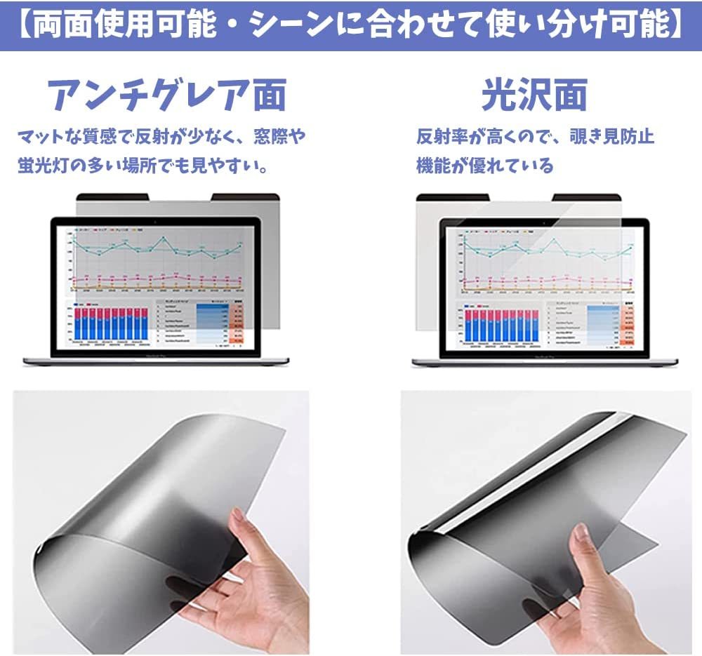 MacBook Air 13.6インチ用 覗き見防止フィルター マグネット式 プライバシーフィルター のぞき見防止 反射防止 (MacBook Air 13.6インチ)