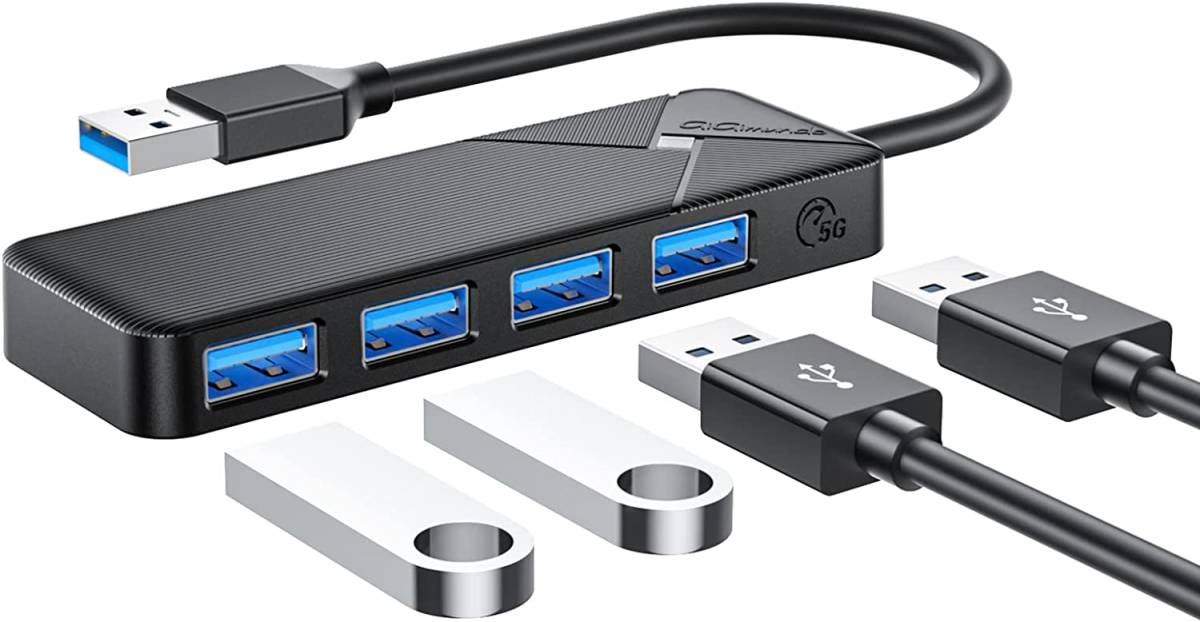 BUFFALO USB ハブ PS4 PS5 Chromebook 対応 USB3.0 バスパワー 4ポート ブラック スリム設計 軽量 テ