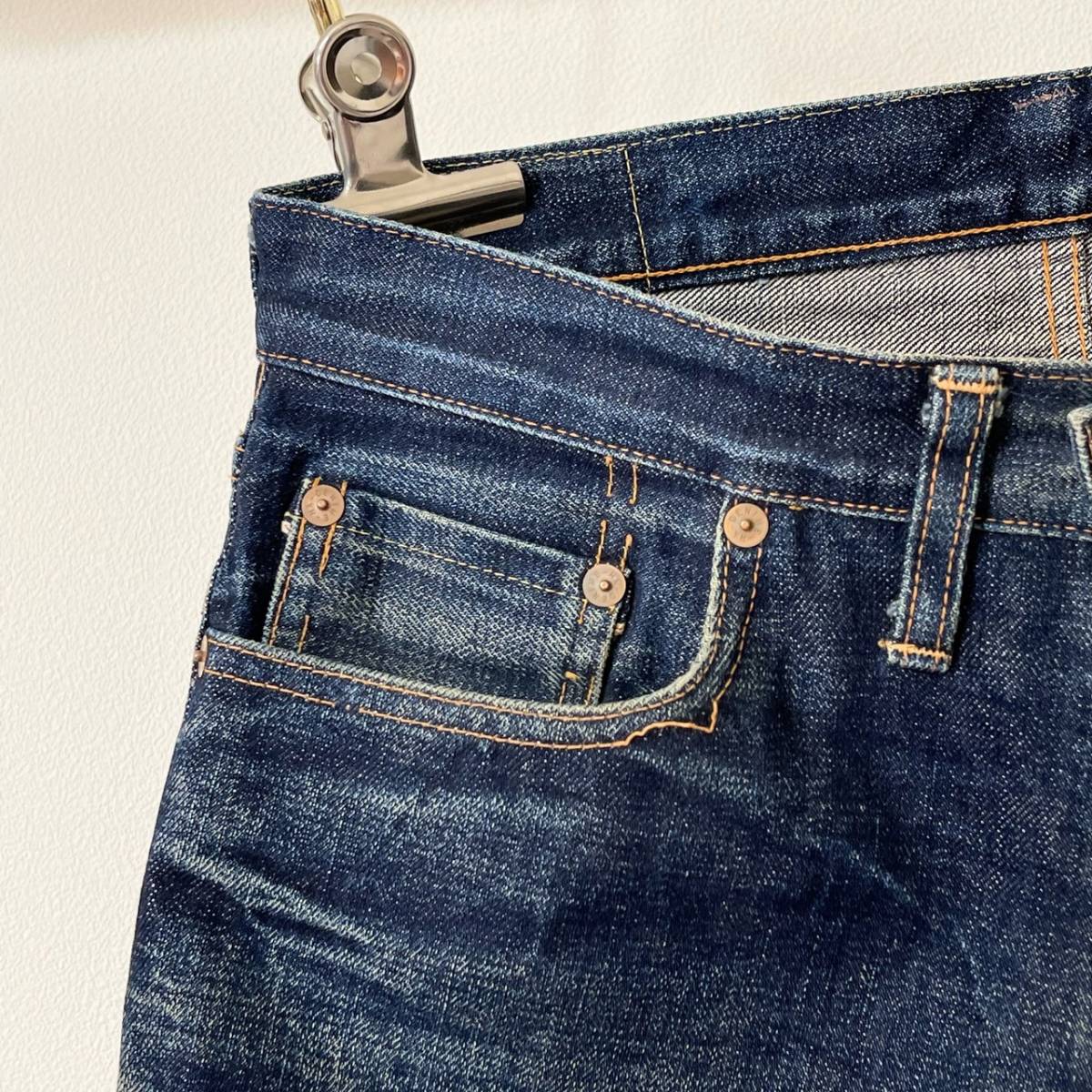 希少《 Old Model / DENIME / W30 》90s【 ドゥニーム 旧モデル オリゾンティ ヒゲ 蜂の巣 インディゴ デニム ジーンズ 日本製 】_画像2