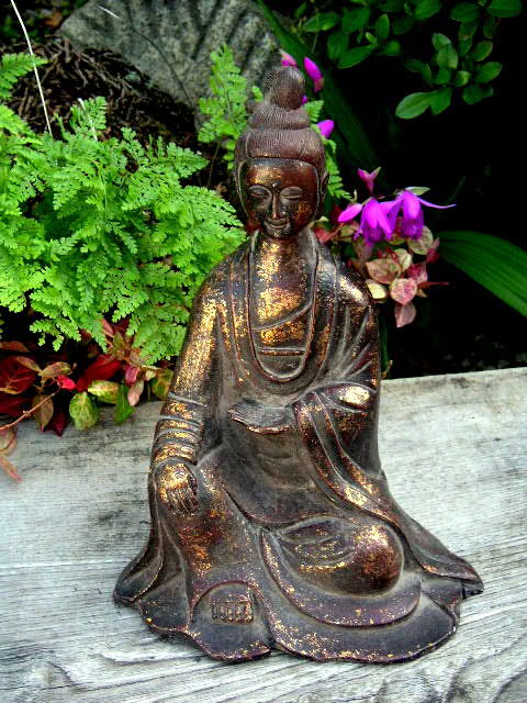 ◎送料無料◎蔵くら◎ 古鉄製 鍍金 仏像 高240mm 1500g ◎ 180516