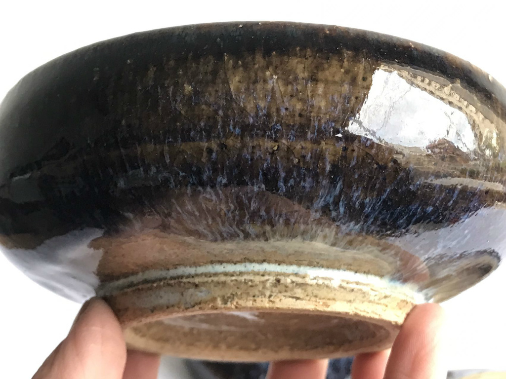 河井寛次郎 海鼠釉深皿 鉢 大胆な揮色 3客 収集家愛用品 (検)茶道 濱田