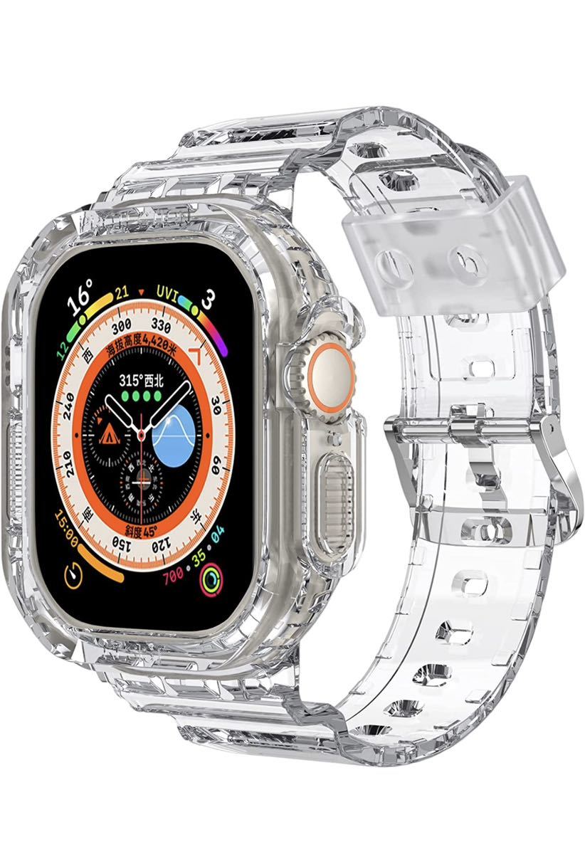 Apple Watch Ultra 49mm частота Compatible bru Apple часы 49mm для защита кейс в одном корпусе ремень crystal TPU прозрачный ударопрочный для мужчин и женщин 