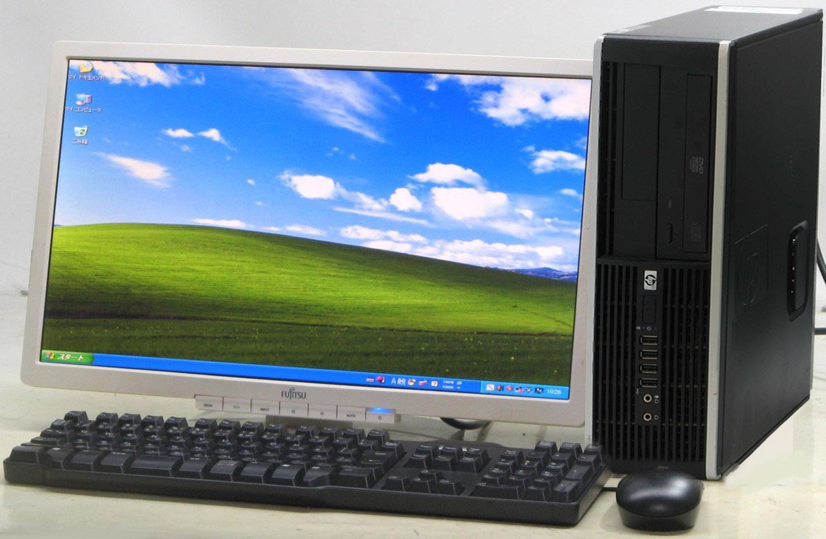 HP Compaq 6000 Pro SFF-E7500 ■ 20インチワイド 液晶セット ■ Core2Duo-E7500/DVDROM/希少OS/動作確認済/WindowsXP デスクトップ
