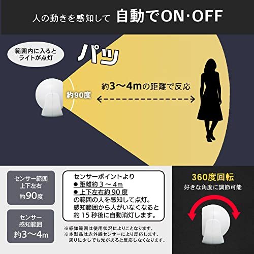 コモライフ くねくね三脚付きLEDセンサーライト センサーライト LED ライト ガーデンライト 電池式 三脚付き マグネットタイプ 2WAY_画像5