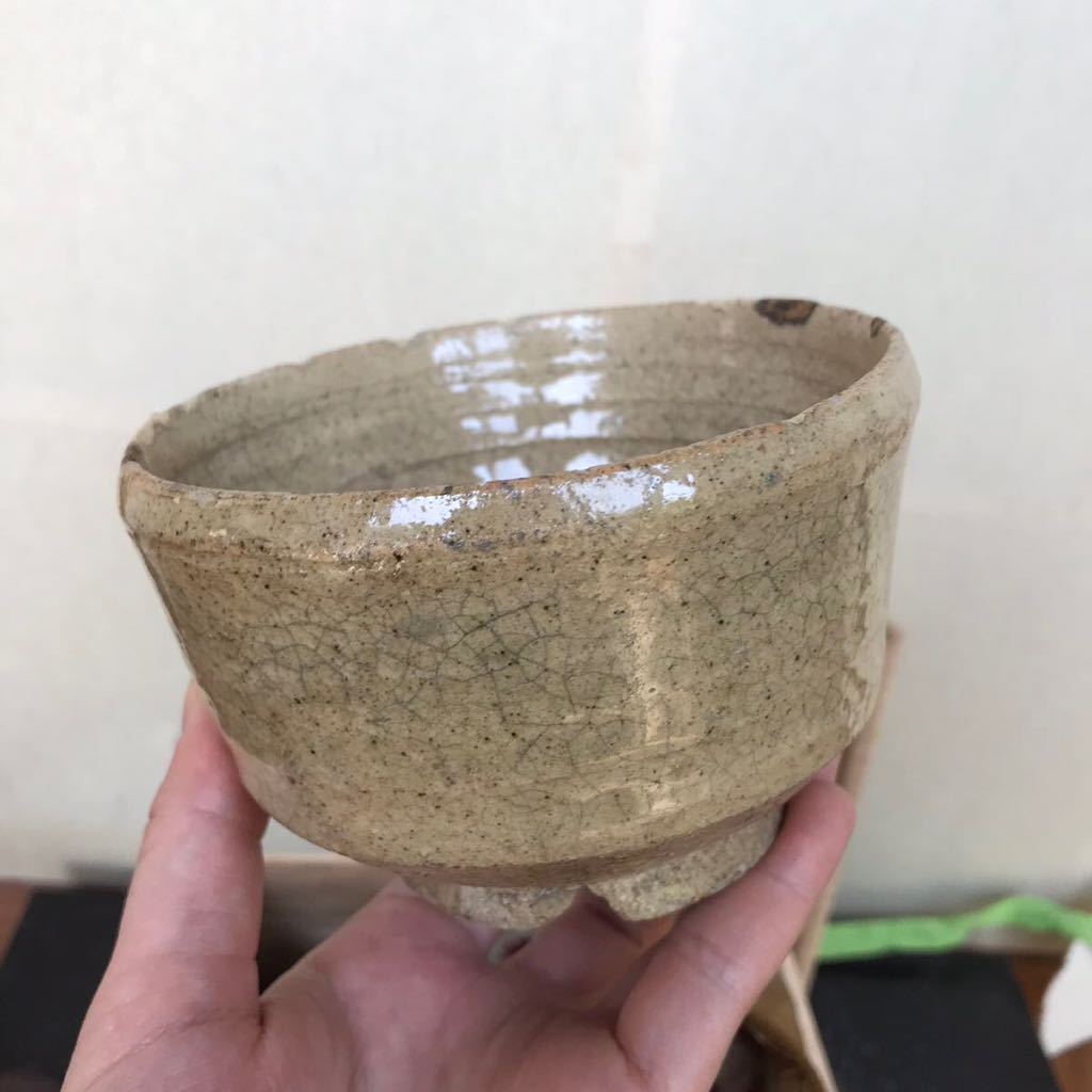 時代　奥高麗茶碗　割高台・合箱　/ 検: 時代物　茶碗　高麗茶碗 奥高麗　熊川茶碗　萩　瀬戸　共箱・仕覆_画像6