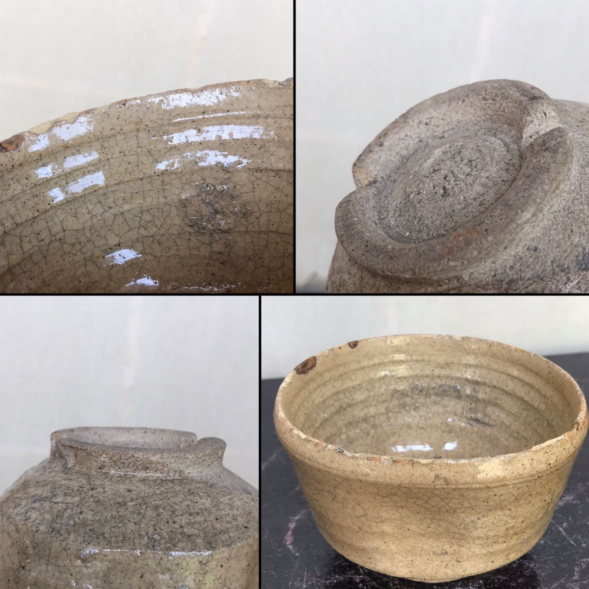 時代　奥高麗茶碗　割高台・合箱　/ 検: 時代物　茶碗　高麗茶碗 奥高麗　熊川茶碗　萩　瀬戸　共箱・仕覆_画像9