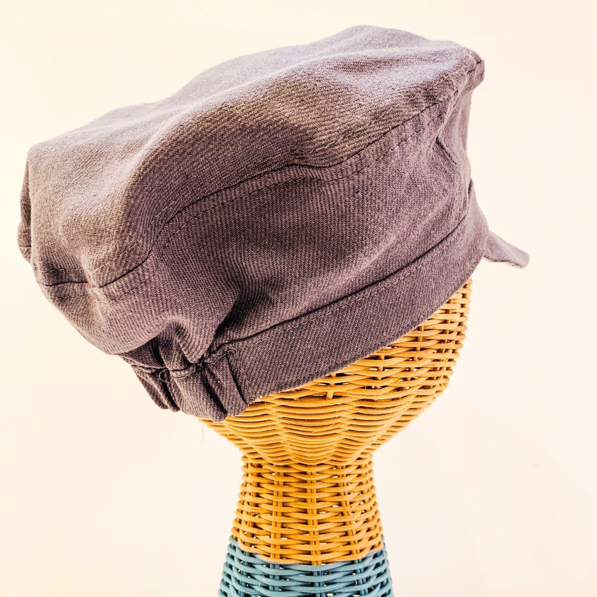 【新品未使用】HEMING'S ヘミングス 帽子 キャップ キャスケット 57.5cm グレー チャコール ストライプ リバーシブル 日焼け対策 ソフト_画像3