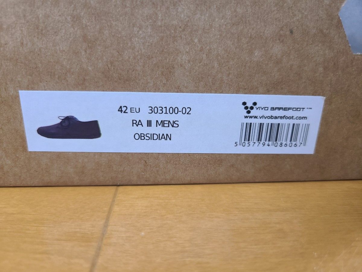 新品未使用★vivobarefoot【size42】RA III メンズ ビボベアフット OBSIDIAN ビジネス