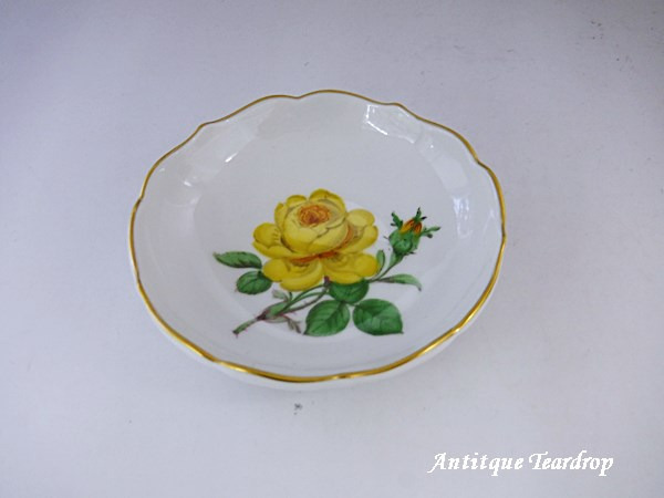 ◆アンティーク◆マイセン　薔薇紋　ミニ小皿　黄色　1枚のお値段です