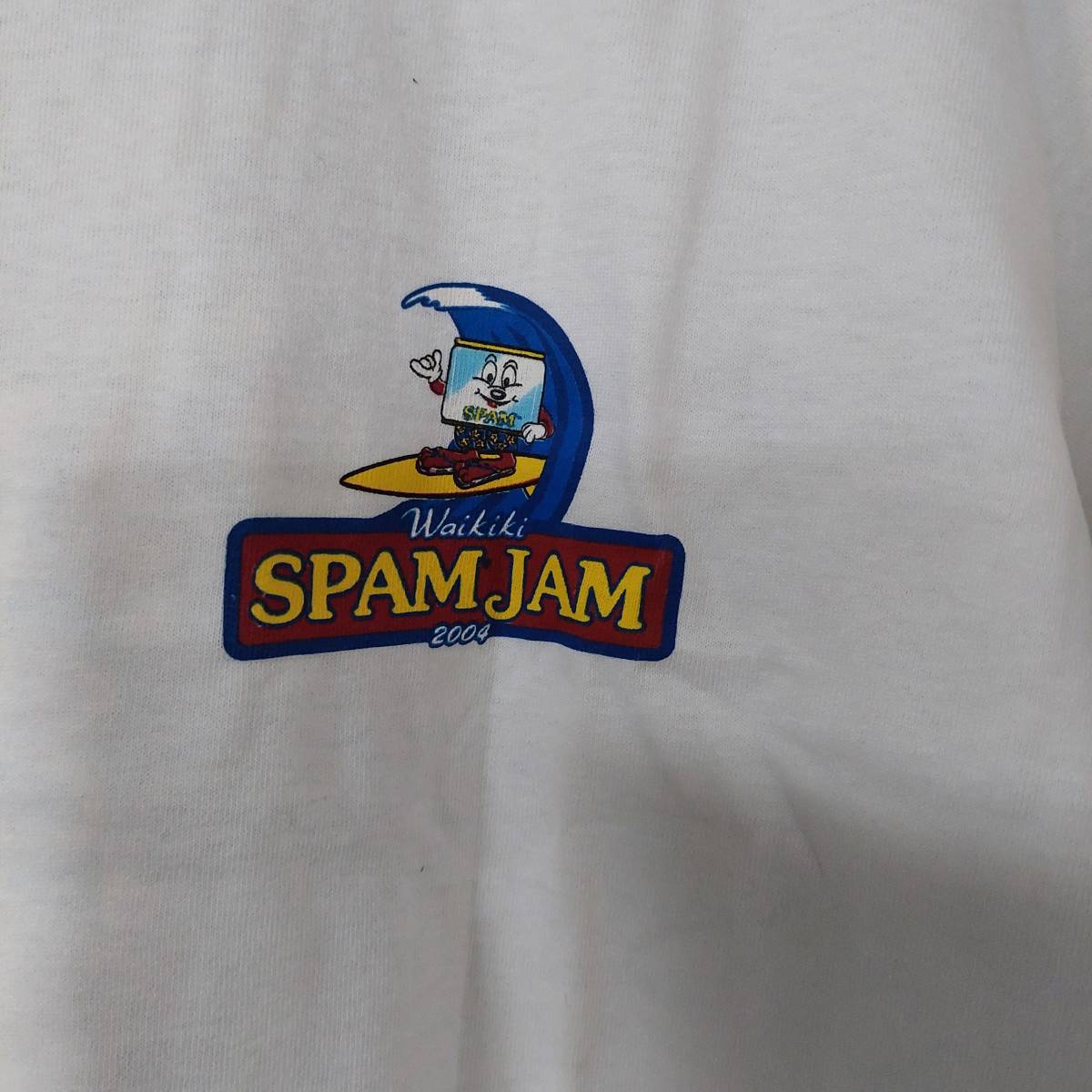 新品未使用　ハワイ　SPAM JAM　2004年 Tシャツ Lサイズ 白色_画像2