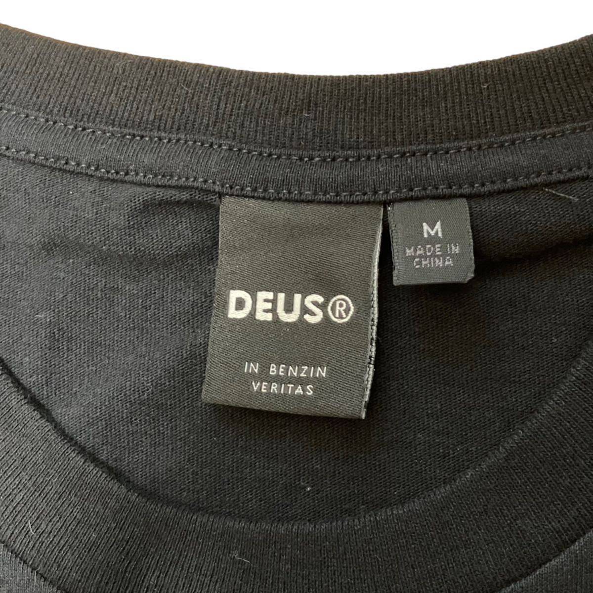S850 美品 DEUS EX MACHINA デウス エクス マキナ 半袖シャツ M Tシャツ ブラックコットン100% B467の画像5