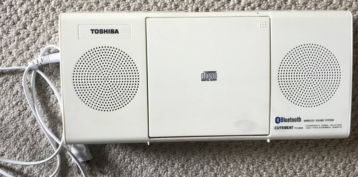 東芝 CDラジオ Bluetooth搭載 TY-CW26 ホワイト TOSHIBA 中古品 アンテナ折れあり 汚れあり CDラジカセの画像1