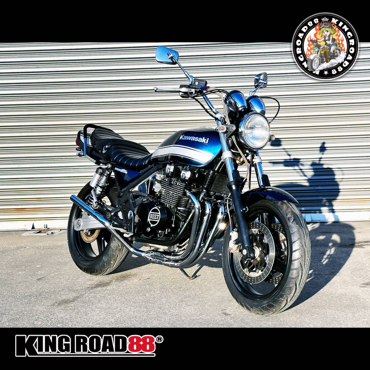 【動画あり】カワサキ / ゼファー400 Ⅰ型・Ⅱ型 / ゼファーχ / ZR400C ☆ KingRoad88 / 4-2-1 / スリム管 / マフラー　　_画像10