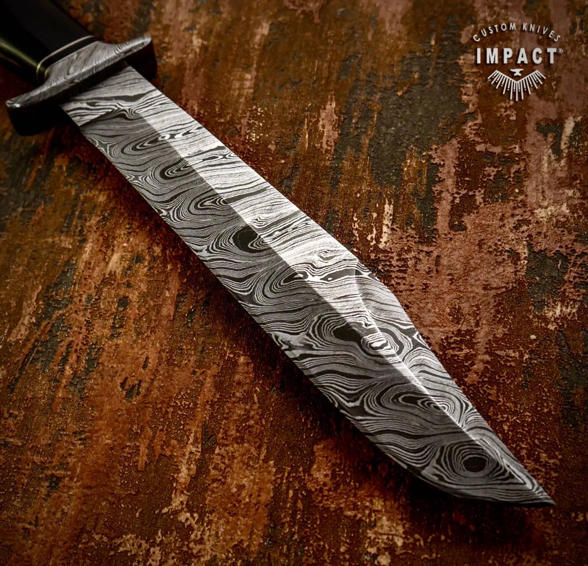 ☆全長35.7cm イギリス IMPACT製 ダマスカス鋼 ナイフ カスタム ☆全長35.7cm イギリス IMPACT製 ダマスカス鋼 ナイフ カスタム