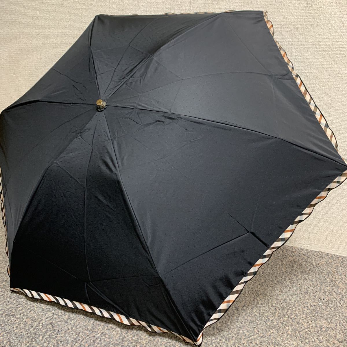 新品 ダックス 雨傘 傘 折りたたみ傘 チェック 黒の画像4