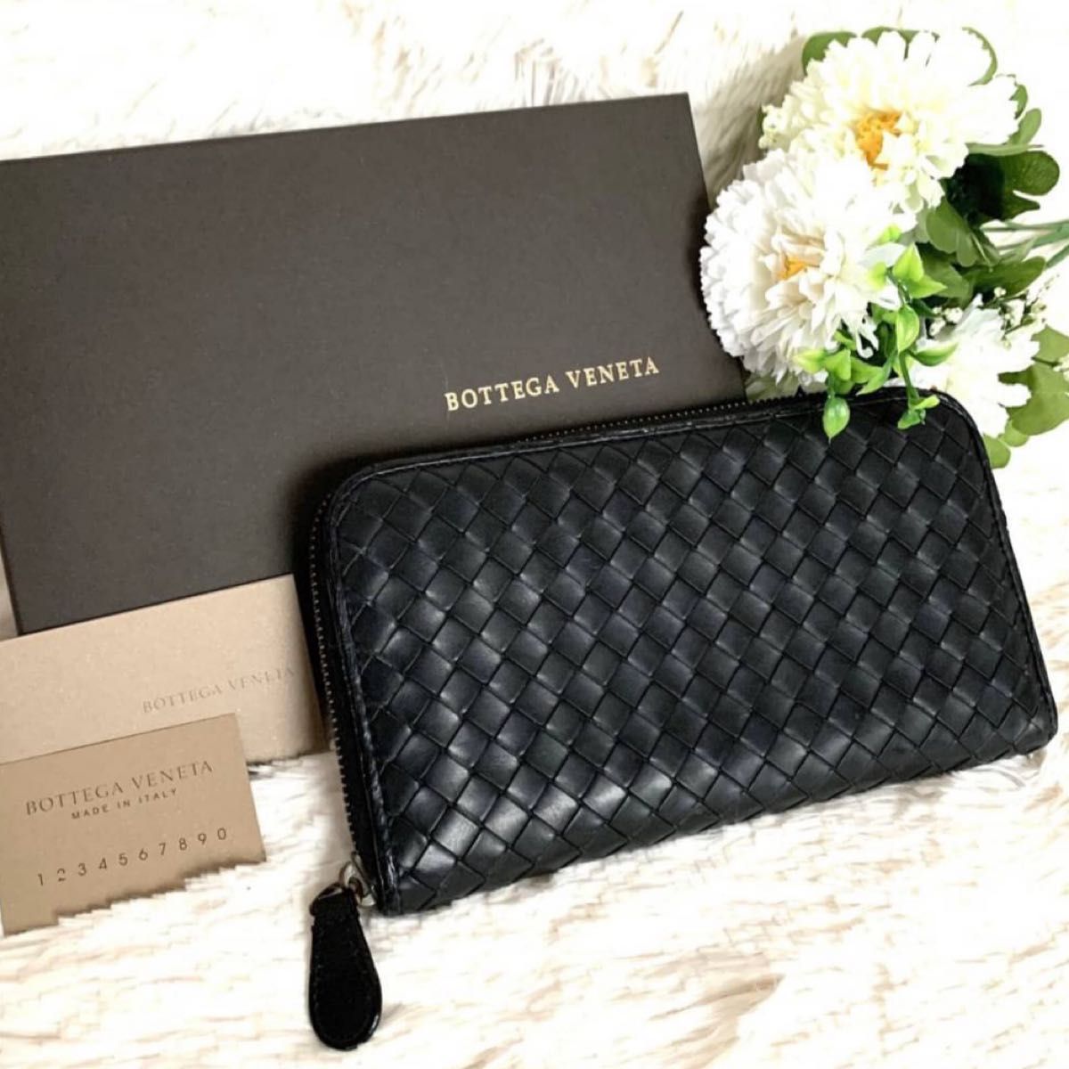 ボッテガヴェネタ BOTTEGA VENETA ラウンドジップ イントレチャート 長