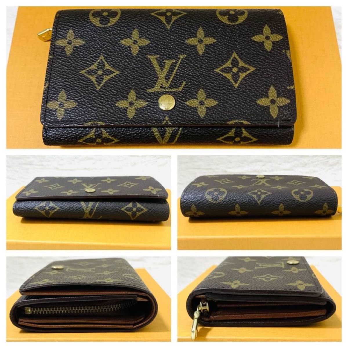 LV☆ルイヴィトン 折り財布 モノグラム ポルトモネ・トレゾール L字