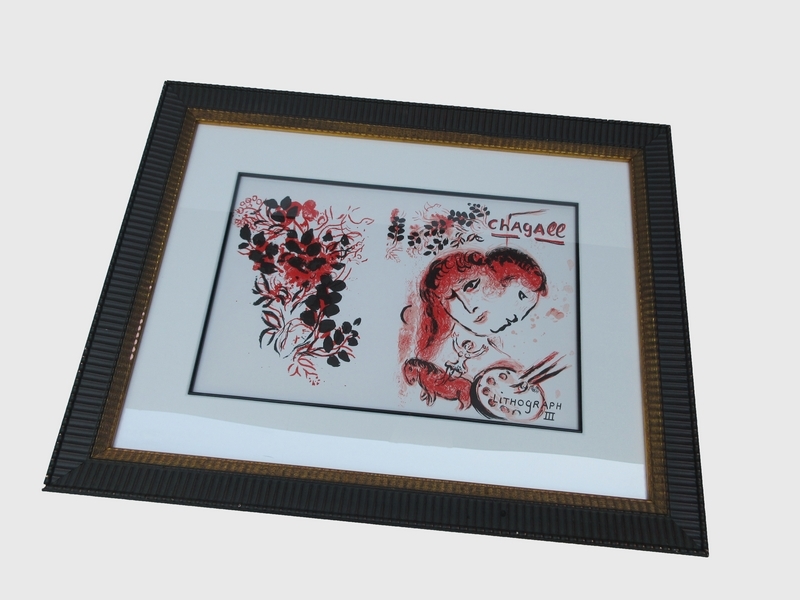 真作■ マルク シャガール / Chagall [リトⅢ ] リトグラフ 鑑定書 ■フレーム[約78.5× 縦約61.5cm] 額入り №8874■の画像2