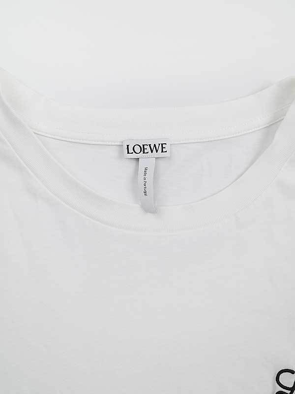 LOEWE ロエベ アナグラム刺繍クルーネックTシャツ ホワイト サイズ:L メンズの画像3