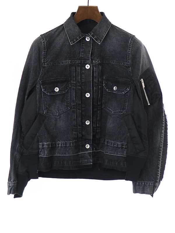 sacai サカイ 20AW Denim X Ma-1 Jacket ナイロンコンビデニム sacai サカイ 20AW Denim X Ma-1 Jacket ナイロンコンビデニム