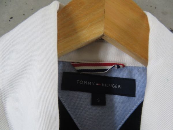 8021m10◆良品です◆TOMMY HILFIGER トミーヒルフィガー 七分袖丈 ラガーシャツ S/ポロシャツ/カレッジ/ジャケット/アメカジ_画像8