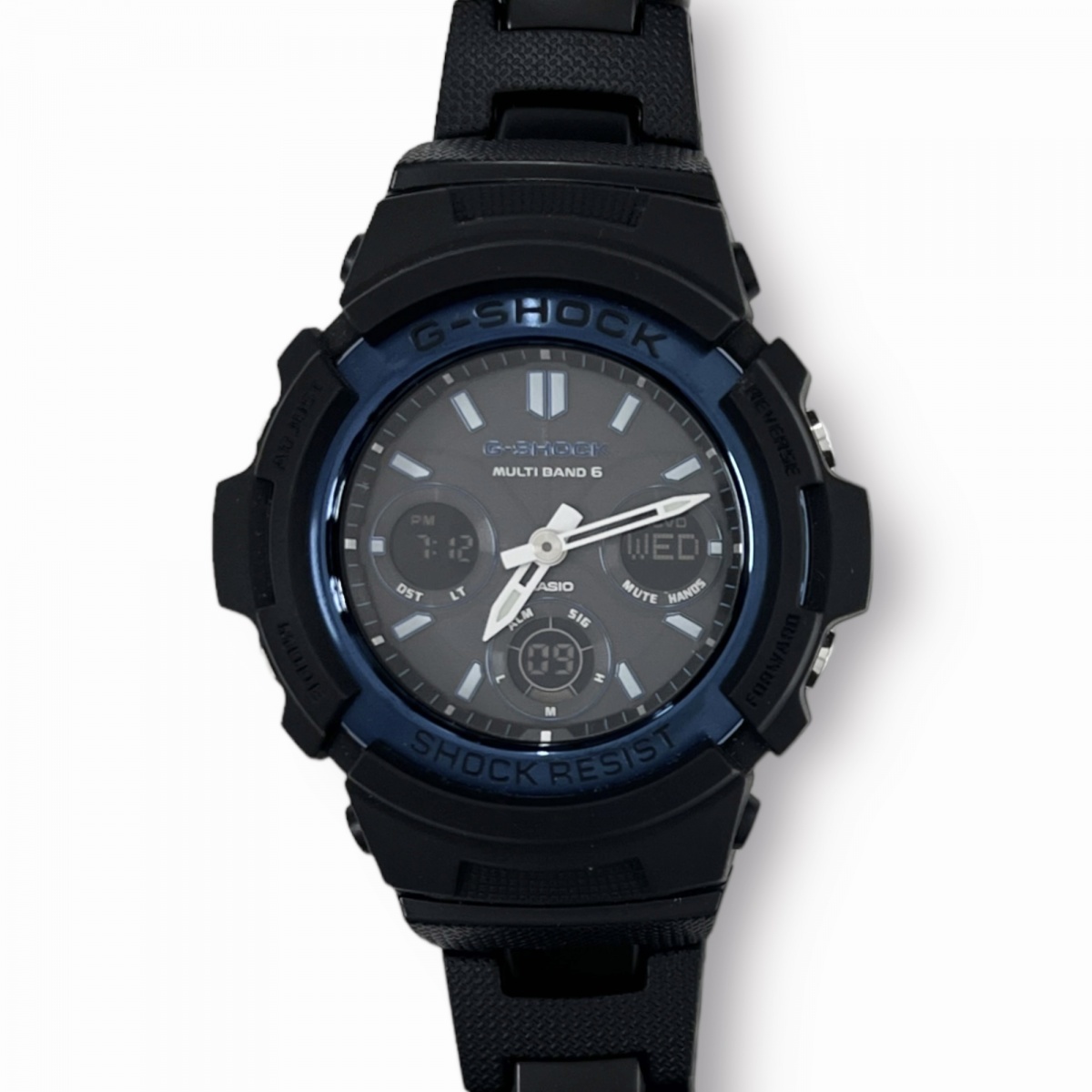 未使用 CASIO カシオ G-SHOCK ジーショック AWG-M100BC-2AJF 電波ソーラー アナデジ 腕時計 マルチバンド6 タフソーラー  ブラック×ブルー