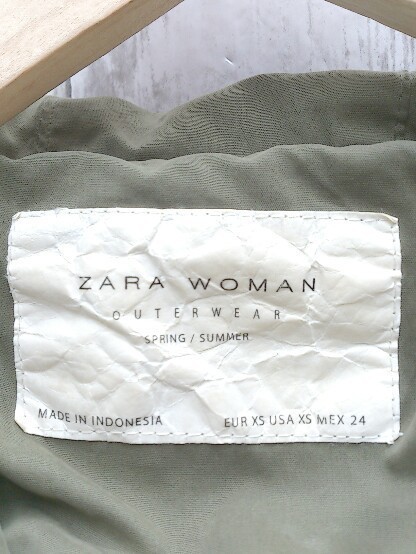 ZARA WOMAN　ザラ ウーマン ジップアップ　マウンテンパーカー　ブルゾン 長袖 ジャケット XS カーキ 女 1203000014735_画像3