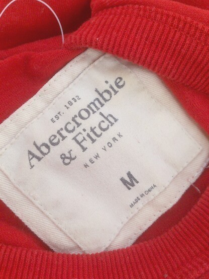 abercrombie&fitch tシャツ 半袖 カットソー ワッペン 刺繍 サイズm レッド レディース 1210000007483_画像5