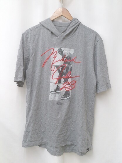 nike ナイキ ｔシャツ 半袖 aq8049-091 23 フーディー プリント jordan カットソー サイズm グレー メンズ 1210000010612_画像1