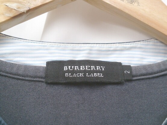 BURBERRY　BLACKLAVEL Tシャツ 長袖 ヘンリーネック　刺繍　コットン サイズ2 グレー メンズ 1209000014867_画像6