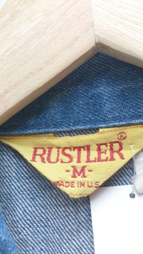 RUSTLER ラッスラー デニムジャケット 長袖 79300PW ヴィンテージ レース 刺? Mサイズ ブルー ユニセックス 1205000003658の画像3