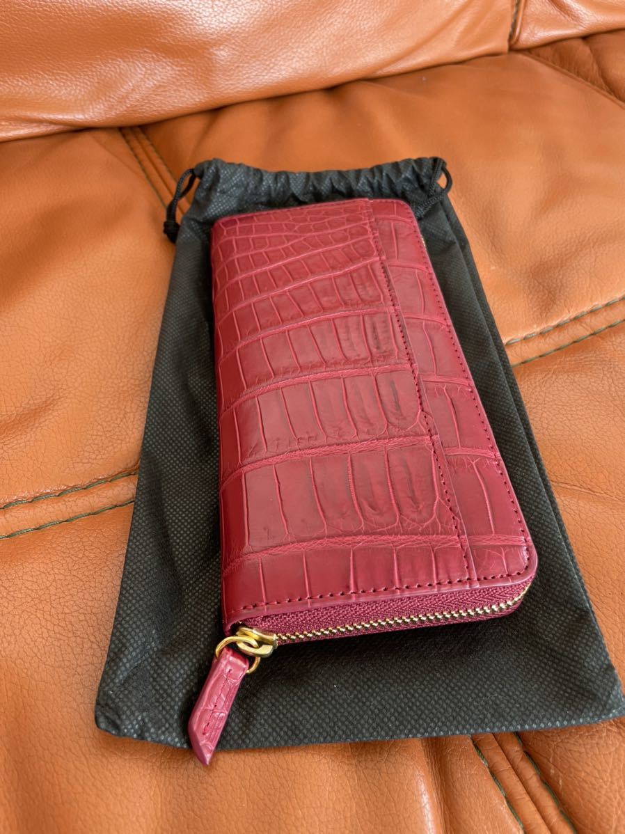 ◇最高級◇極美品◇マット クロコダイル ラウンド 長財布 小銭入れ
