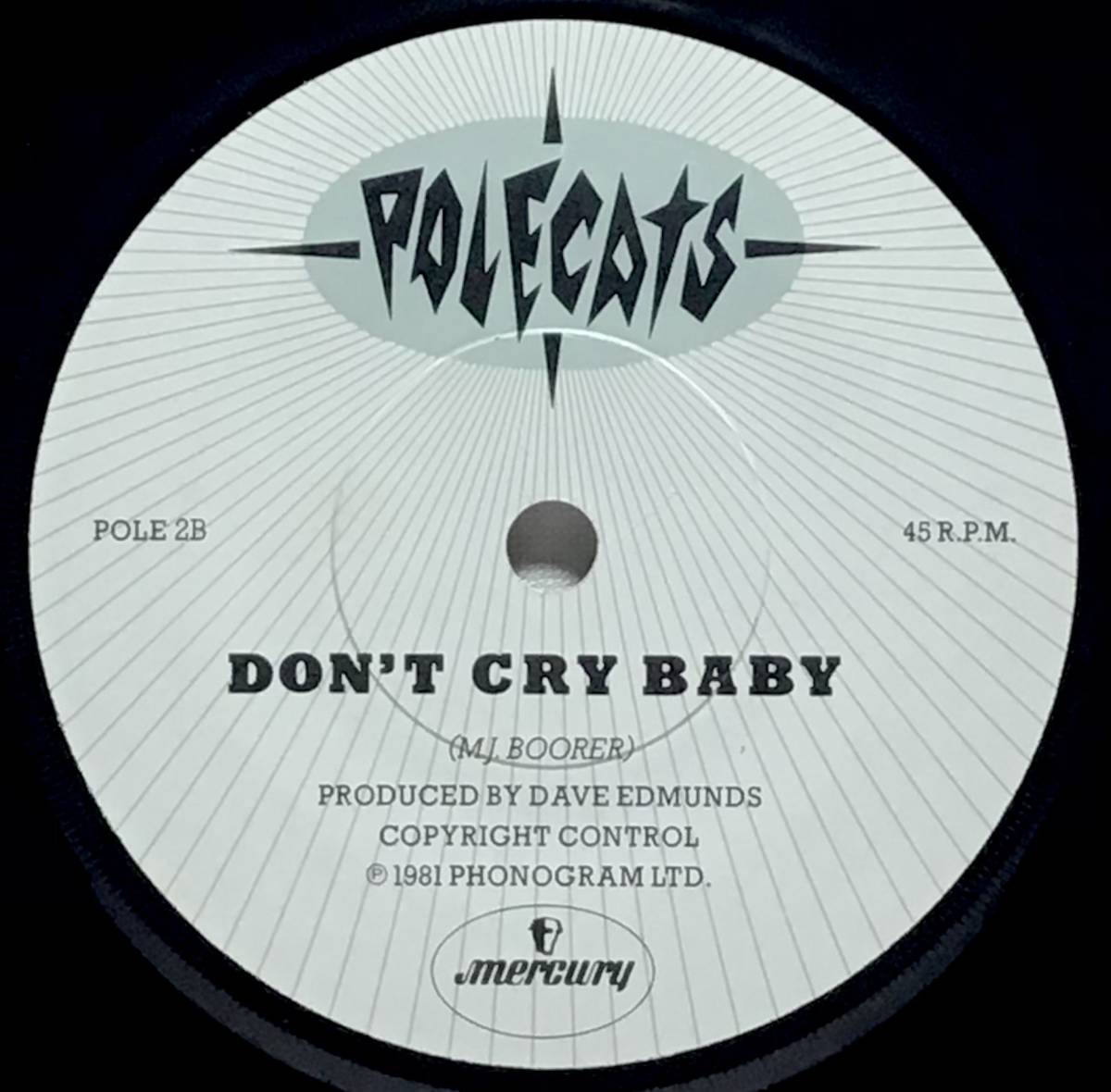 【英7】 POLECATS ポールキャッツ / ROCKABILLY GUY / DON'T CRY BABY / 1981 UK盤 7インチシングルレコード EP 45 ロカビリー ネオロカ_画像5