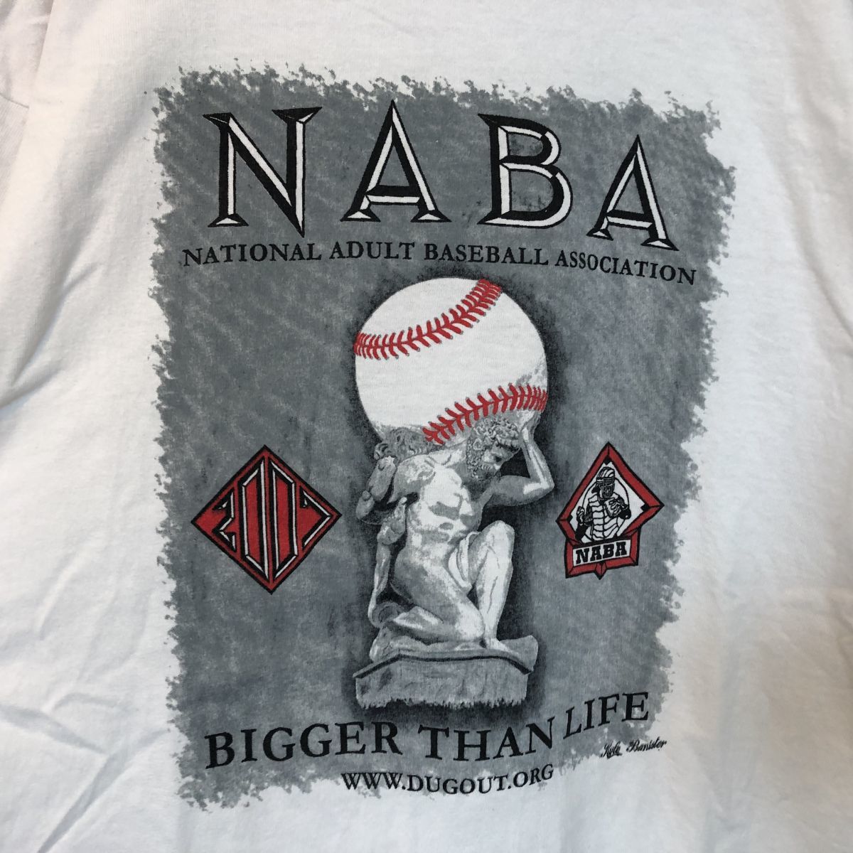 フルーツオブザルーム　半袖Tシャツ NABA　野球　ベースボール　裸婦像46 古着　入手困難　激レアデザイン　希少 人気 ビッグサイズ_画像3